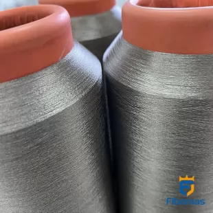 Silver fiber yarn