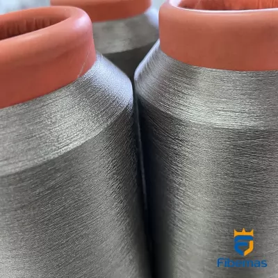 Silver fiber yarn