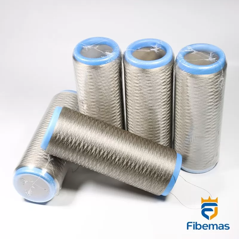 Silver fiber sewing thread