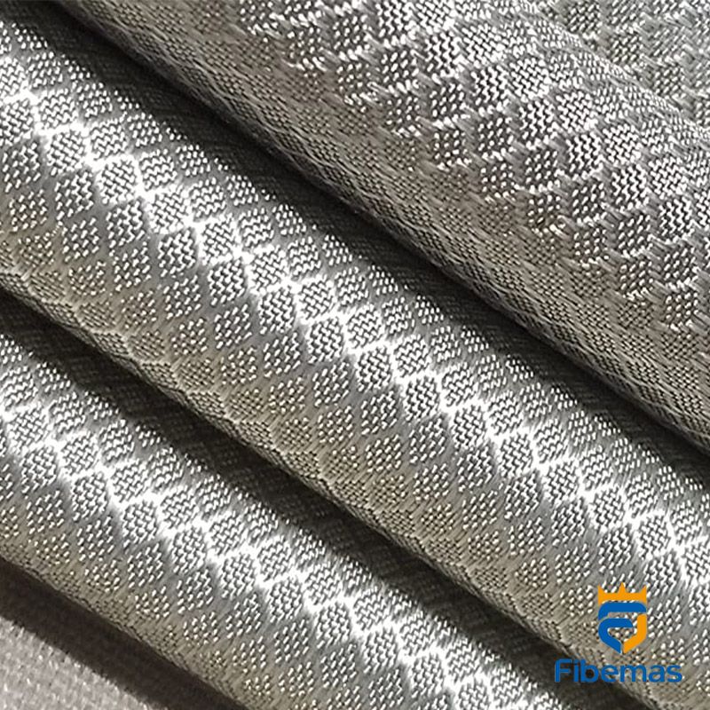 Diamond pattern silver fiber conductive fabric