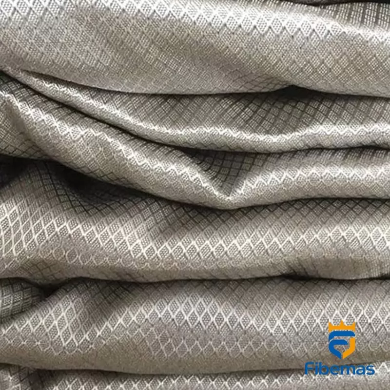 Diamond pattern silver fiber conductive fabric