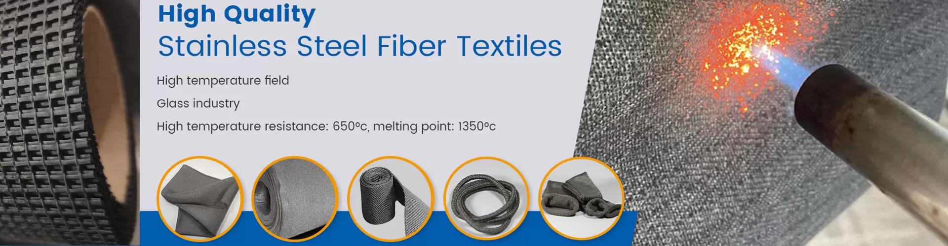 Pure stainless steel fiber/FeCrAL